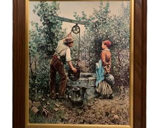 1133 - The Well by Daniel Ridgway Framed Artwork - Signed (Description): 36 x 30 Some Damage