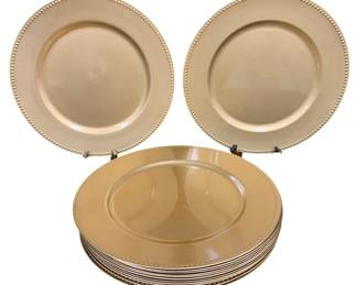 1396 - 14 Gold Colored Chargers - 13 Inches Round