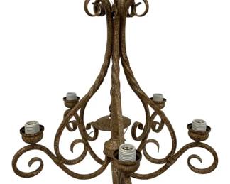 1362 - 5 Light Chandelier - 26 x 23 (Description): Used as is electric/electronic/mechanical item. No guarantee all components, untested.