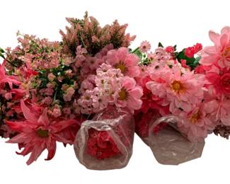 841 - Assorted Faux Stem Pink Flowers - 25" Tall