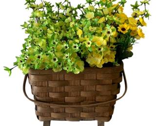 15 - Putney Woven Basket w/ Flower Stems (Description): 21 x 21 x 10