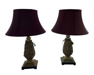 499 - Pair of Lamps - 29" (Description): Used as is electric/electronic/mechanical item. No guarantee all components, untested.