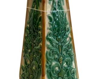 408 - Vintage Green-Glazed Ceramic Obelisk - 14.5 x 4.25
