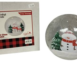 1083 - Cozy Snowmen LED Glass Globe in Box - 6" Round (Description): Used as is electric/electronic/mechanical item. No guarantee all components, untested.
