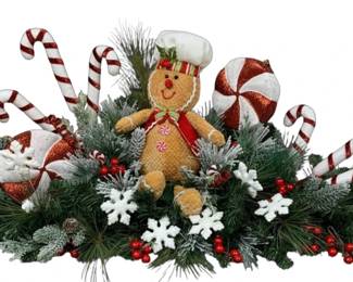 913 - Handcrafted Christmas Lighted Mantle Piece (Description): 46 x 16 x 14 Used as is electric/electronic/mechanical item. No guarantee all components, untested.