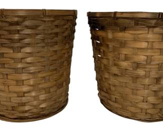 875 - 2 Woven Baskets w/ Liner - 11 x 11.5
