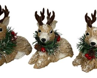 1059 - 3 Decorative Sisal Deer - 6 x 7
