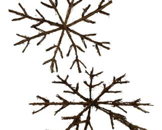 1114 - Rustic Grapevine Branch Snowflake Decor - 17 x 17