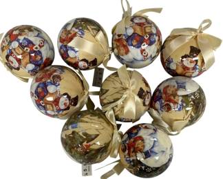 1035 - 10 Vintage Christmas Ball Ornaments