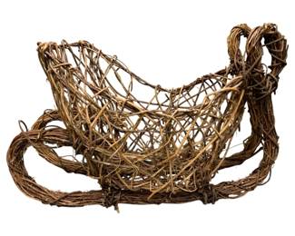 985 - Woven Grapevine & Twig Sleigh - 33.5 x 20 x 7