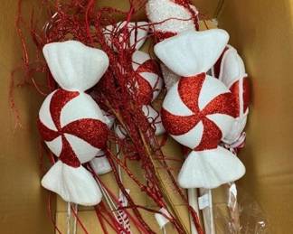 1029 - Assorted Red & White Candy Picks & More