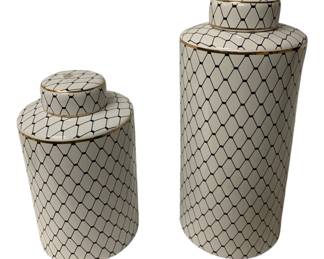 180 - 2 Ginger Jars w/ Lids - 13" tallest