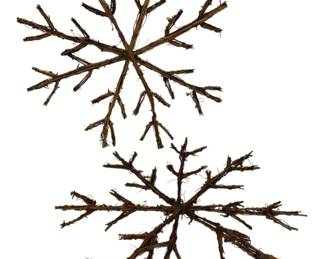 1113 - Rustic Grapevine Branch Snowflake Decor - 17 x 17