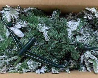 968 - 6' Slim Lighted Snow Pine Tree (Description): Used as is electric/electronic/mechanical item. No guarantee all components, untested.