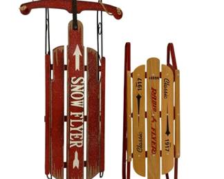 1037 - Radio Flyer & Snow Flyer Decorative Sleds (Description): 18.5 x 9 x 2.5