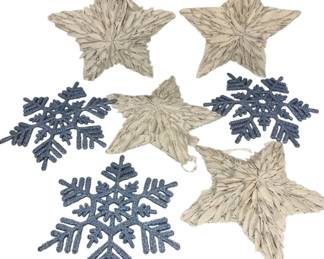 965 - Star & Snowflake Ornaments - 14.5 x 14.5 (Description): 14.5 x 14.5