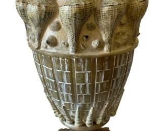51 - Ornate, Footed Decorative Uplight Urn (Description): 20 x 11