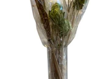 310 - Glass Vase w/ Faux Greenery & Sticks - 44" Tall