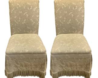 1141 - Pair of Tan Dining Chairs (Description): 38 x 19.5 x 22