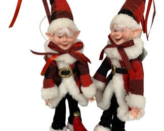 1079 - Collectible Holiday Posable Elf Dolls - 16" Tall