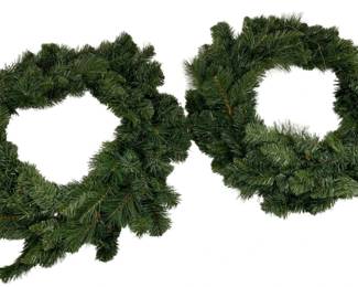 960 - 2 Artificial Pine Wreaths - 24"