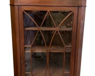 754 - Solid Cherry Corner Cabinet w/ Key - 48 x 17 x 28