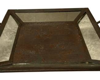 618 - Metal & Mirrored Tray - 15 x 18