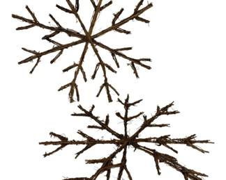 1110 - Rustic Grapevine Branch Snowflake Decor - 17 x 17