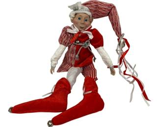 1066 - Collectible Holiday Posable Elf Doll - 22" Tall