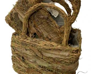 253 - 2 - Baskets w/ Handles - 8 x 5 x 10