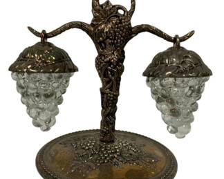1422 - Vtg Godinger Silver Art Co. S&P Shaker Set w/stand (Description): 5.5 x 4 x 4