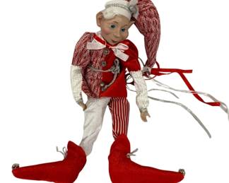 1068 - Collectible Holiday Posable Elf Doll - 22" Tall