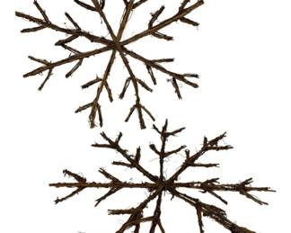 1112 - Rustic Grapevine Branch Snowflake Decor - 17 x 17
