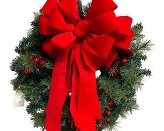 910 - Handcrafted Christmas Lighted Wreath - 20 x 20 (Description): Used as is electric/electronic/mechanical item. No guarantee all components, untested.