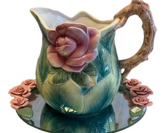 302 - Pitcher & Glass Tray - 9.5 x 14 x 9