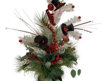 1034 - Handcrafted Snowman Top Hat Arrangement