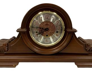 1358 - Ridgeway Mantle Clock 10.5 x 22 x 5.5 (Description): Key Included Used as is electric/electronic/mechanical item. No guarantee all components, untested.