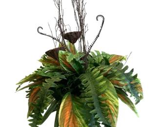 381 - Faux Plant in Blue & White Planter - 23 x 17 x 16