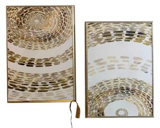 117 - 2 Gold/Silver Contemporary Art - 36 x 25.5