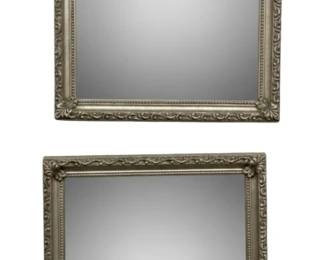 1134 - 2 Silver Tone Framed Mirrors - 16 x 13