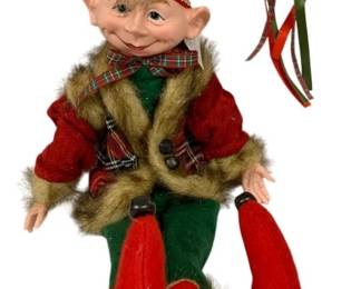 1062 - Collectible Holiday Posable Elf Doll - 26" Tall