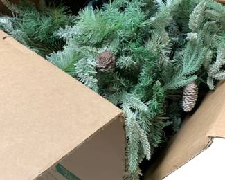 1002 - 7.5" Frosted Artificial Christmas Tree - w/ lights (Description): Used as is electric/electronic/mechanical item. No guarantee all components, untested.