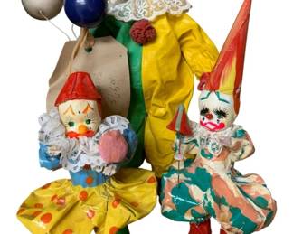 1260 - Assorted Clowns (Description): Hand Painted Paper Mache
