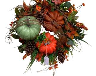 700 - Handcrafted Fall Pumpkin Wreath - 22 x 22