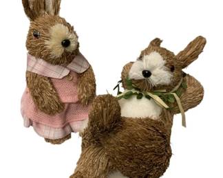 245 - 2 Bunny Figures - 14 x 7 x 6