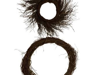 863 - Grapevine Wreath & Wispy Twig Wreath - 25 x 22