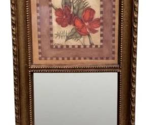 258 - Mirror w/ Flower Print - 31 x 9.5
