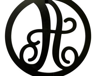 805 - Wooden H Sign - 23" Round