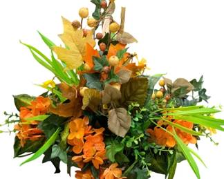 744 - Faux Floral Arrangement in Basket - 16 x 15 x 16