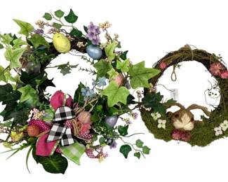 952 - 2 Easter Wreaths - 14.5" each